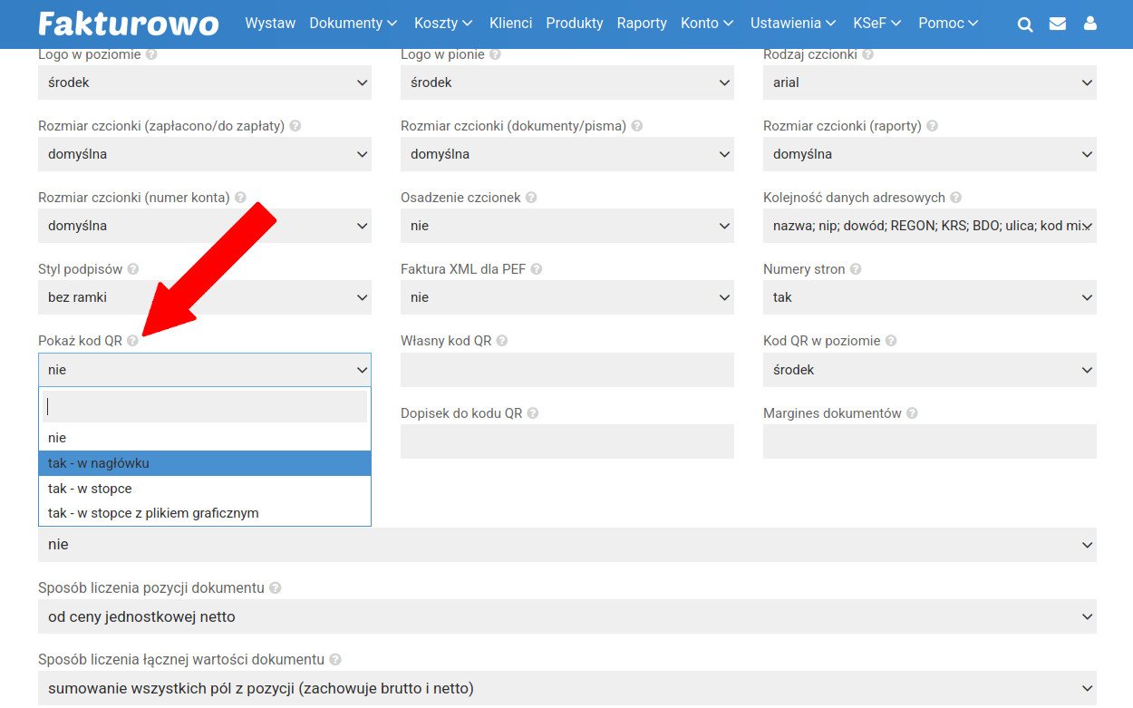 Kody QR na fakturach