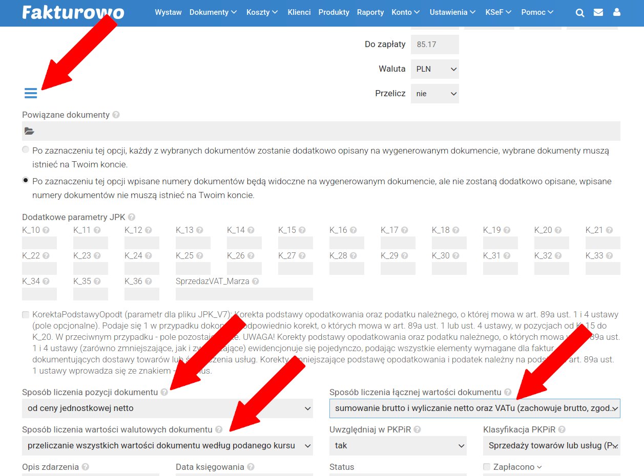Zmiana sposobu liczenia