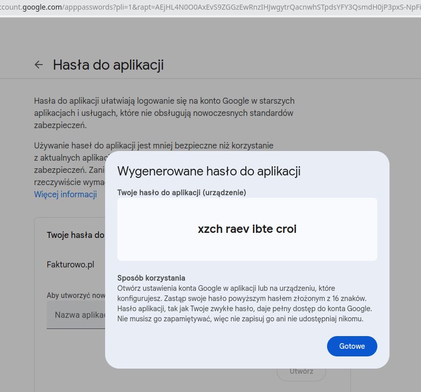 Wysyłanie wiadomości przez serwer SMTP Gmail