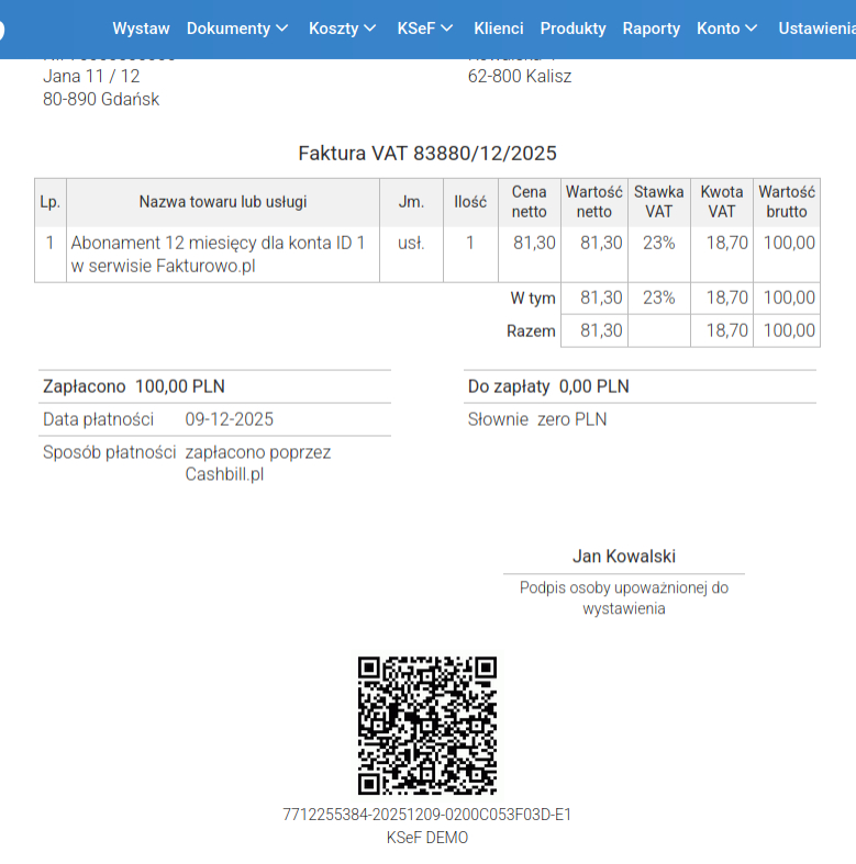 Wysyłanie faktur do KSeF