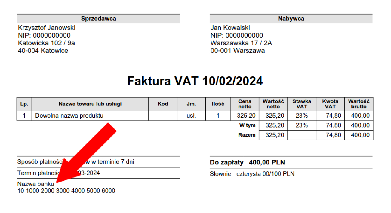 Nazwa Banku Na Fakturze - Pomoc - Fakturowo.pl